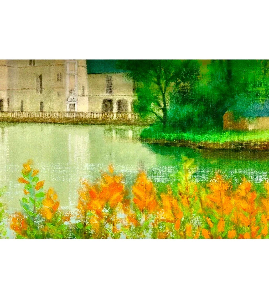 Large French Oil Painting Chateau Jacques Eitel