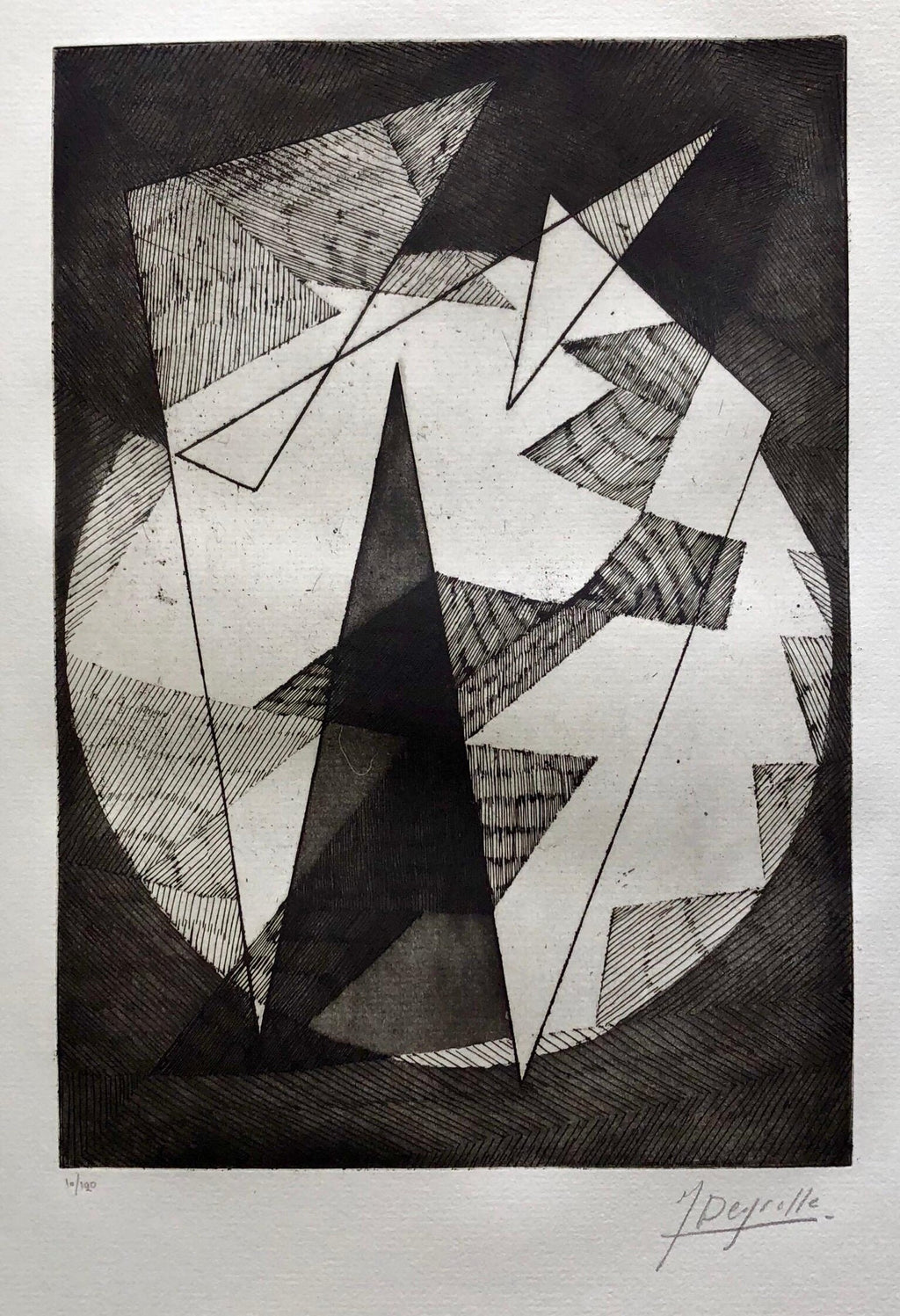 Israeli Modern Pop Art Aquatint Etching Cracked Earth Art Kadishman Lithograph