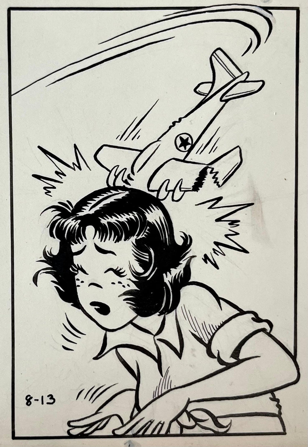Rare 1950s Vintage Syndicated Ink Drawing Cartoon Strip Susie Q Smith Comic Art