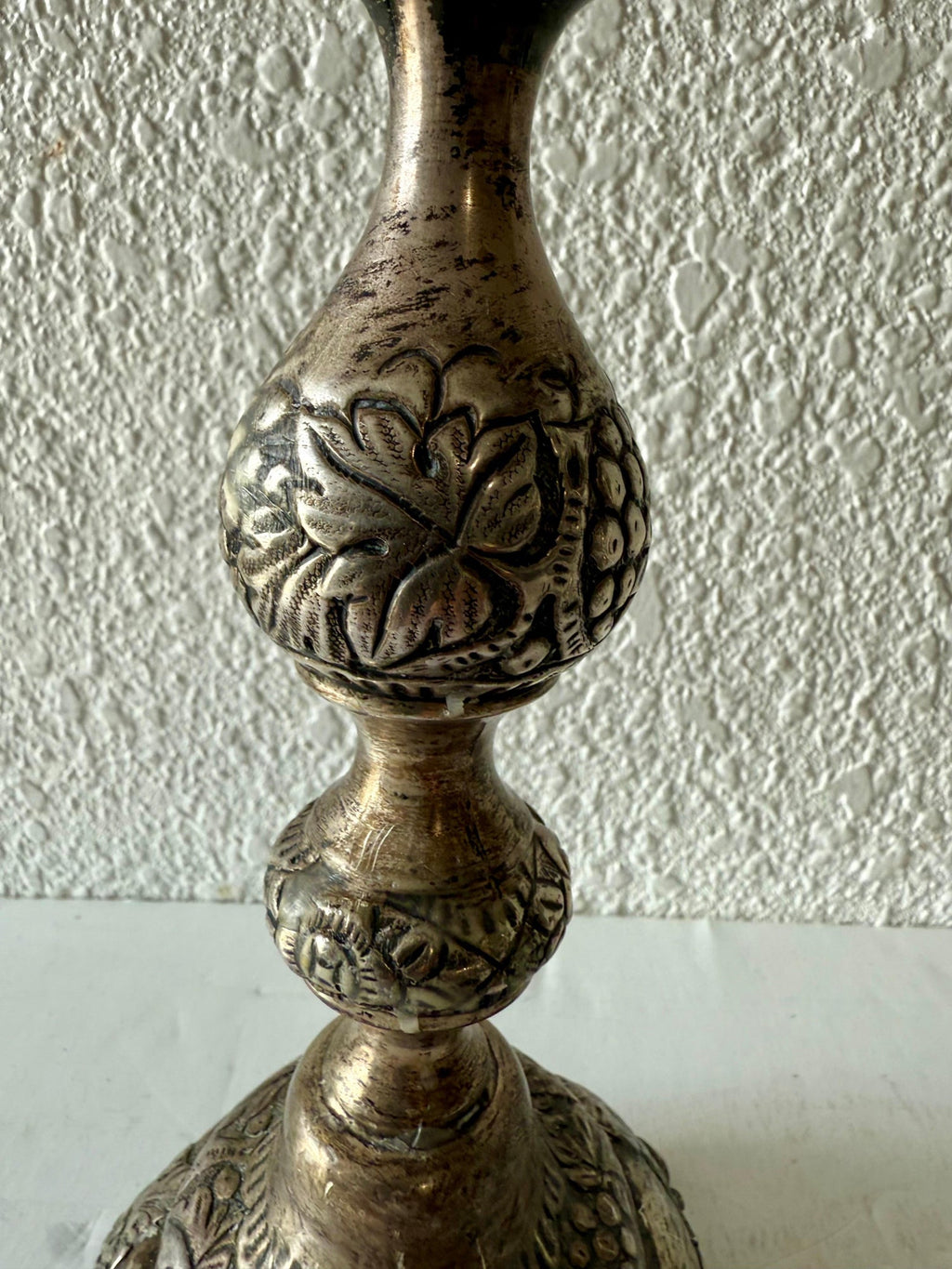Rare 19th C. Antique Silver Judaica Shabbat Candlesticks Polish Russian, Szekman