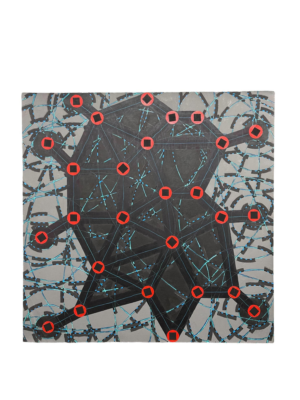 Stop Flats Night Stops Abstract Geometric Modernist Oil Painting W.C. Richardson