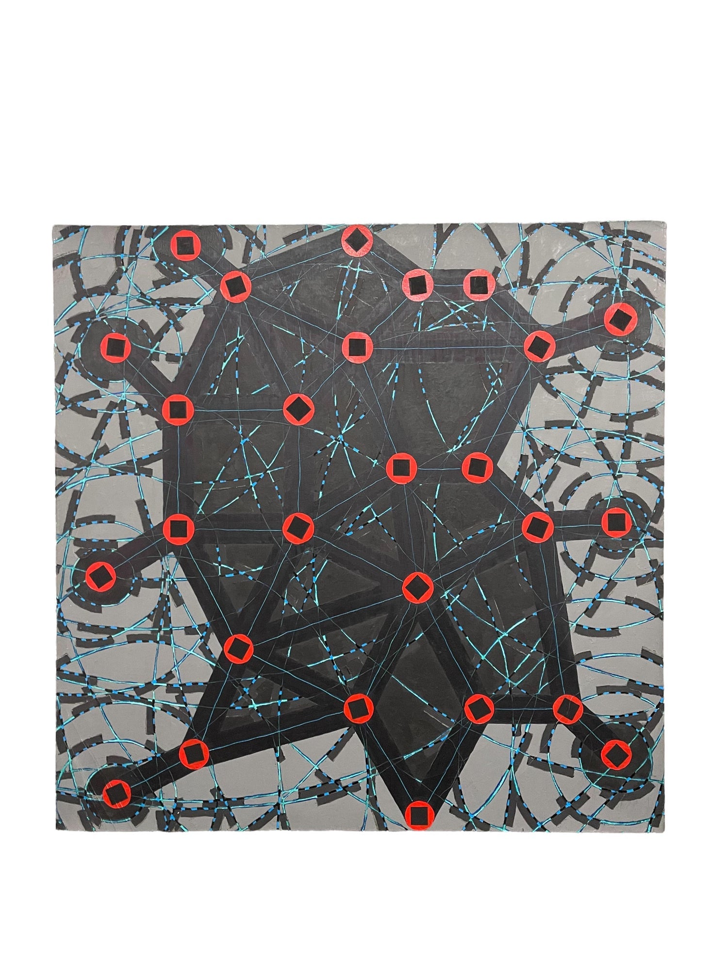 Stop Flats Night Stops Abstract Geometric Modernist Oil Painting W.C. Richardson