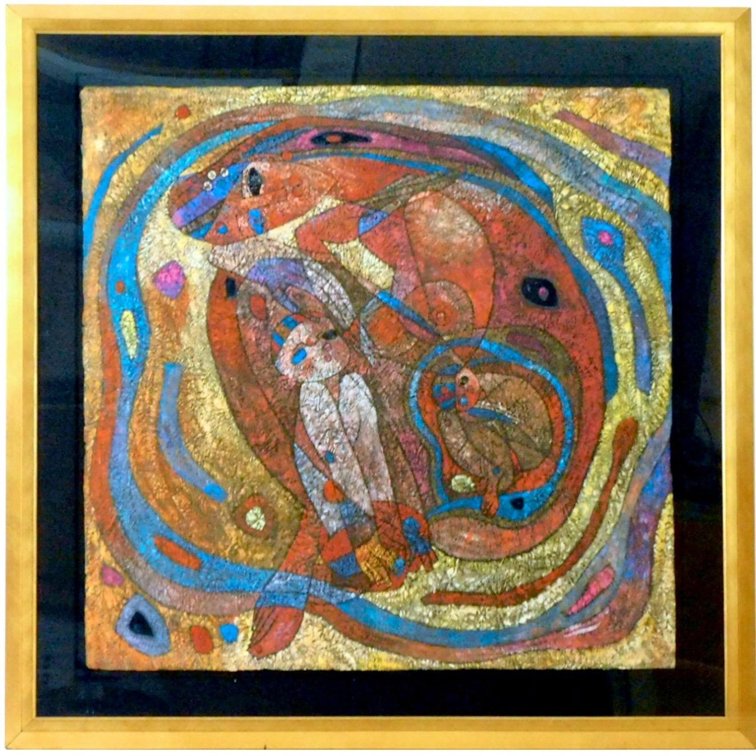 Large Original Mixed Media Painting on Rice Paper Chinese Artist Jiang Tiefeng
