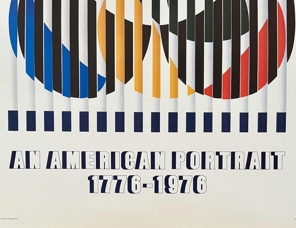 Vintage Agam American Portrait Abstract Modernist Offset Print Poster
