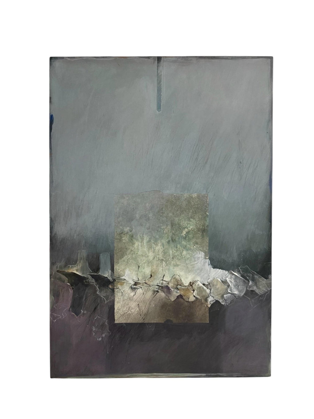 Mixed Media Asian Abstract Collage Painting Katherine Chang Liu Chinese American