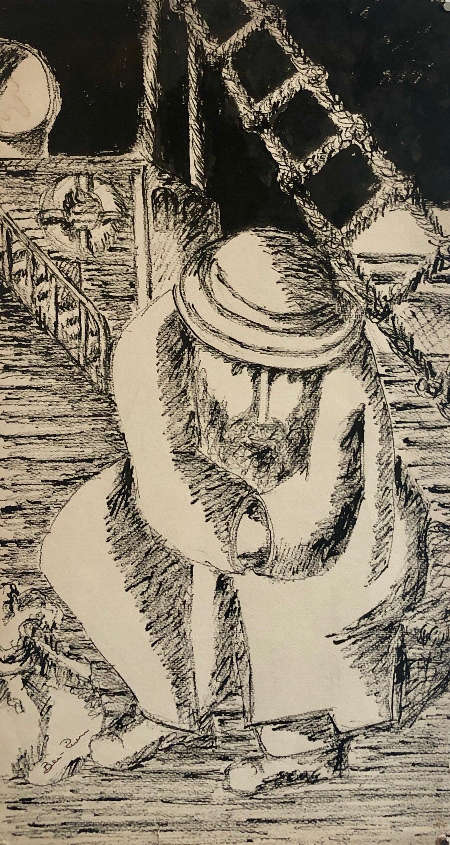 Biblical Prophet Etching American Modernist WPA Artist