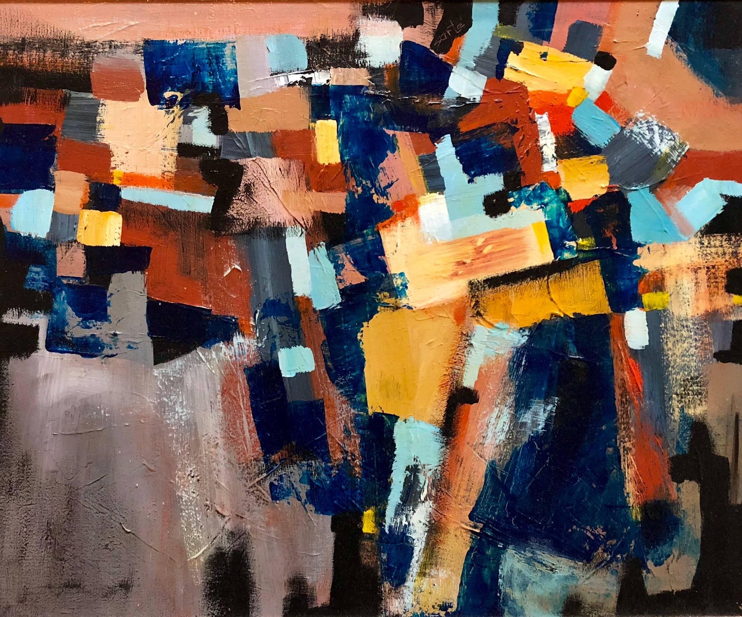 A Glazing Medley, Abstract Expressionist Oil on Canvas Painting