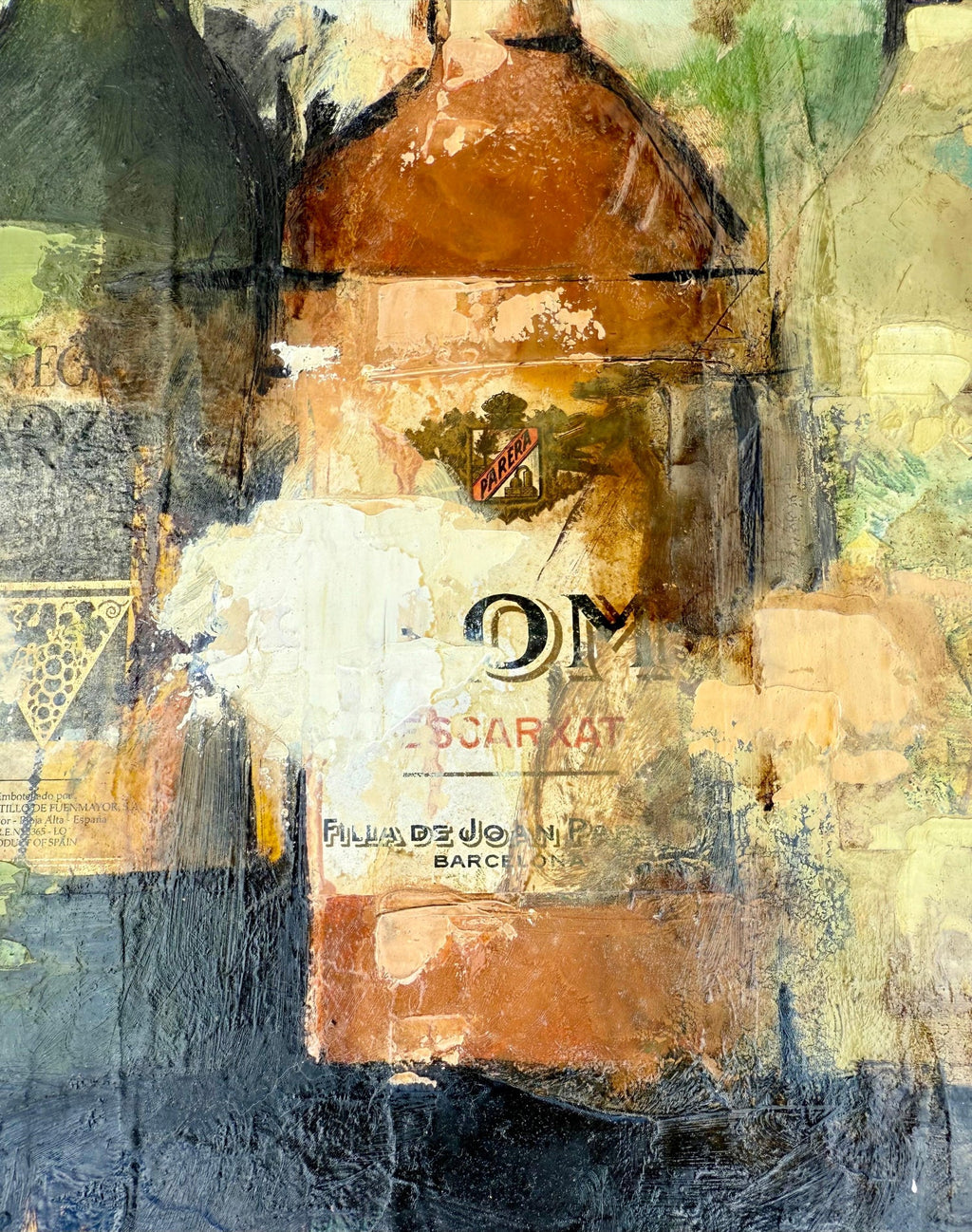 Large Spanish Pop Art Catalan Mixed Media Collage Painting Jordi Prat Pons