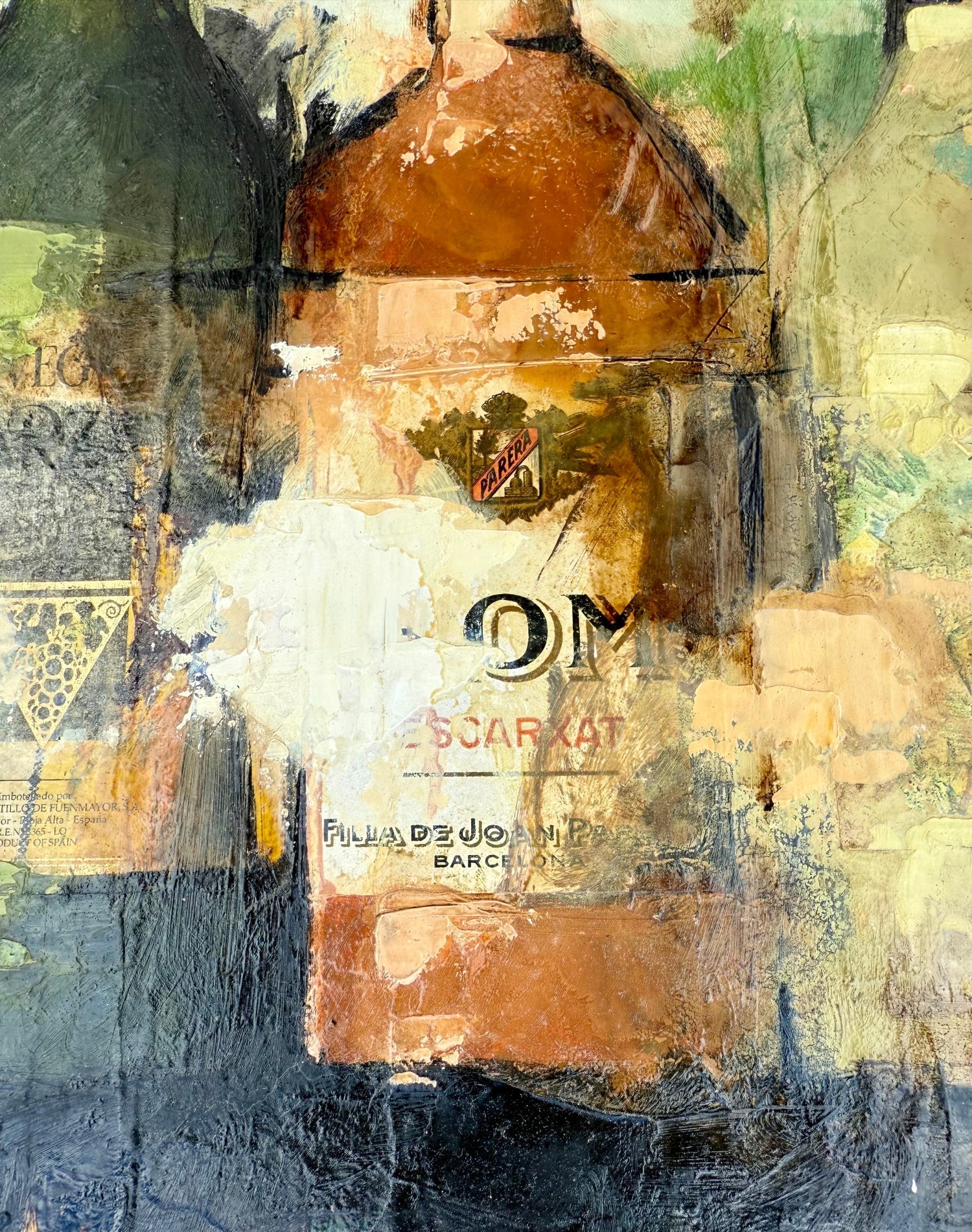 Large Spanish Pop Art Catalan Mixed Media Collage Painting Jordi Prat Pons