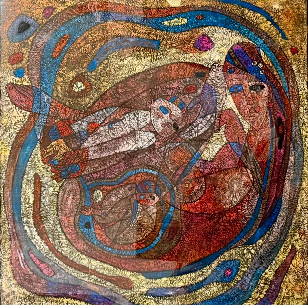 Large Original Mixed Media Painting on Rice Paper Chinese Artist Jiang Tiefeng