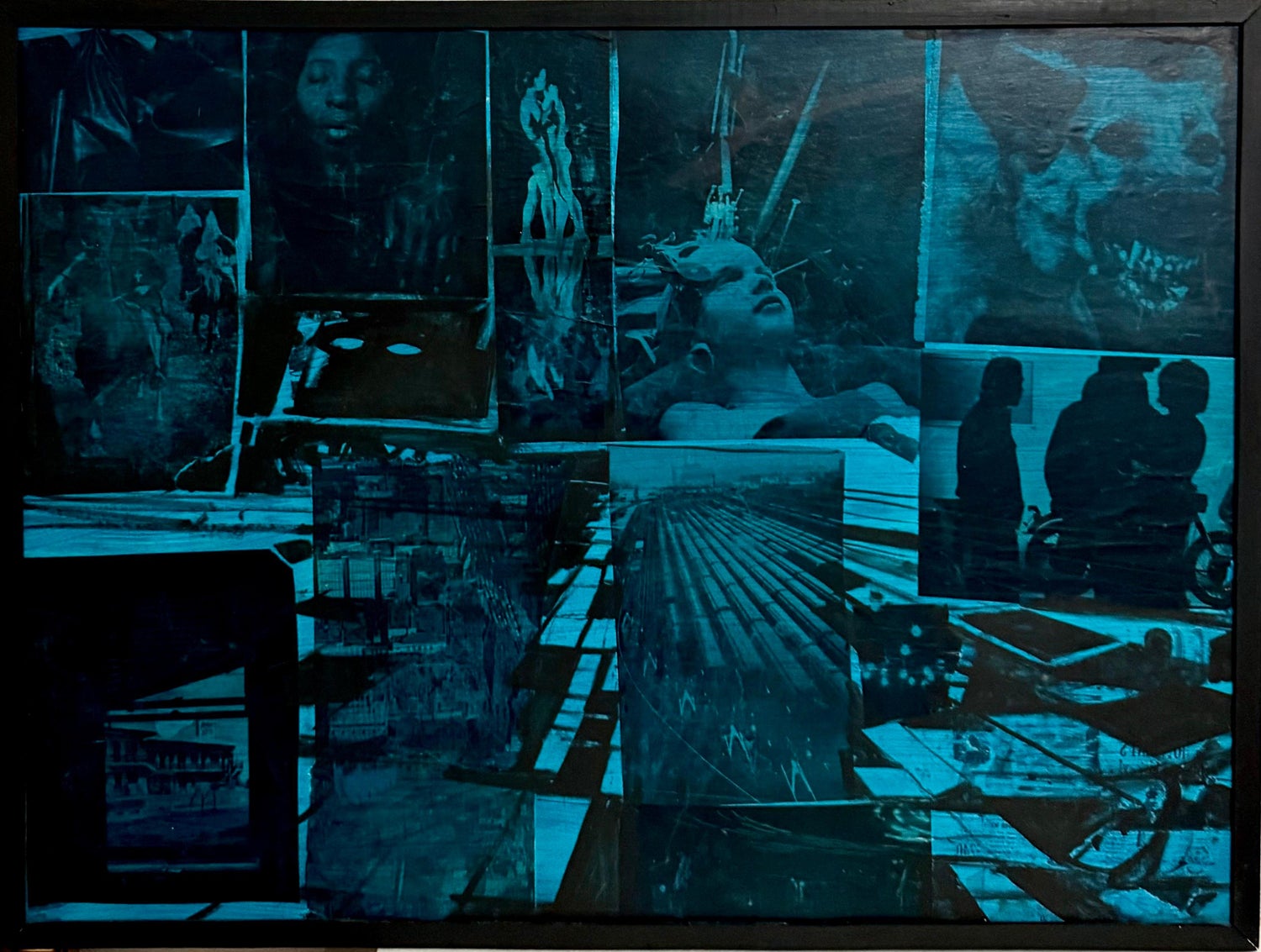 Mixed Media Outsider Visionary Art Polaroid Photo Collage Painting 2 sided