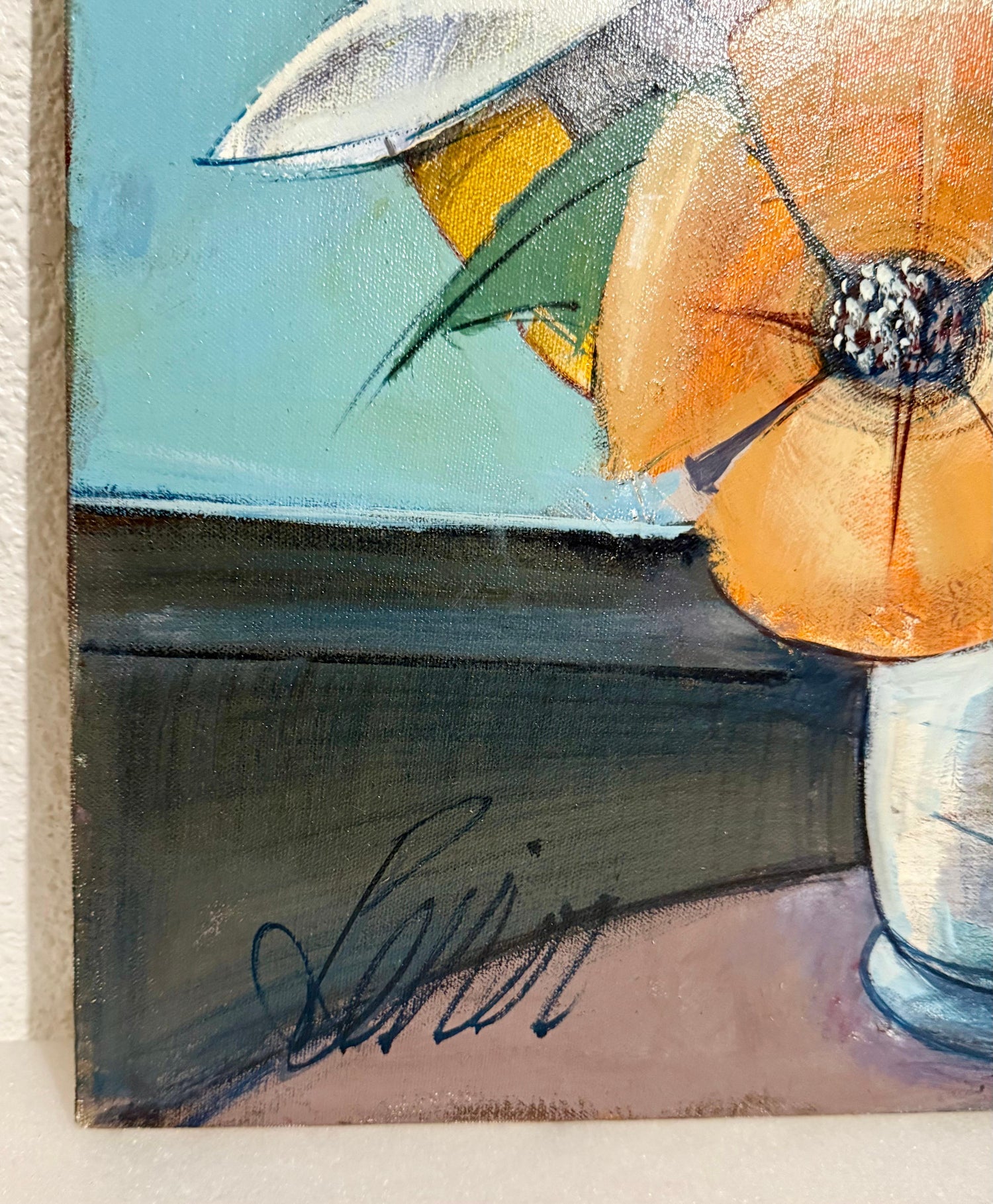 Charles Levier Modernist Artist Vase of Flowers in Bloom Window Paris Modernism