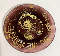 Salvador Dali Daum Pate de Verre with Gold, Glass Plate Sculpture Crystal Art