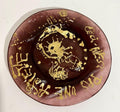 Salvador Dali Daum Pate de Verre with Gold, Glass Plate Sculpture Crystal Art