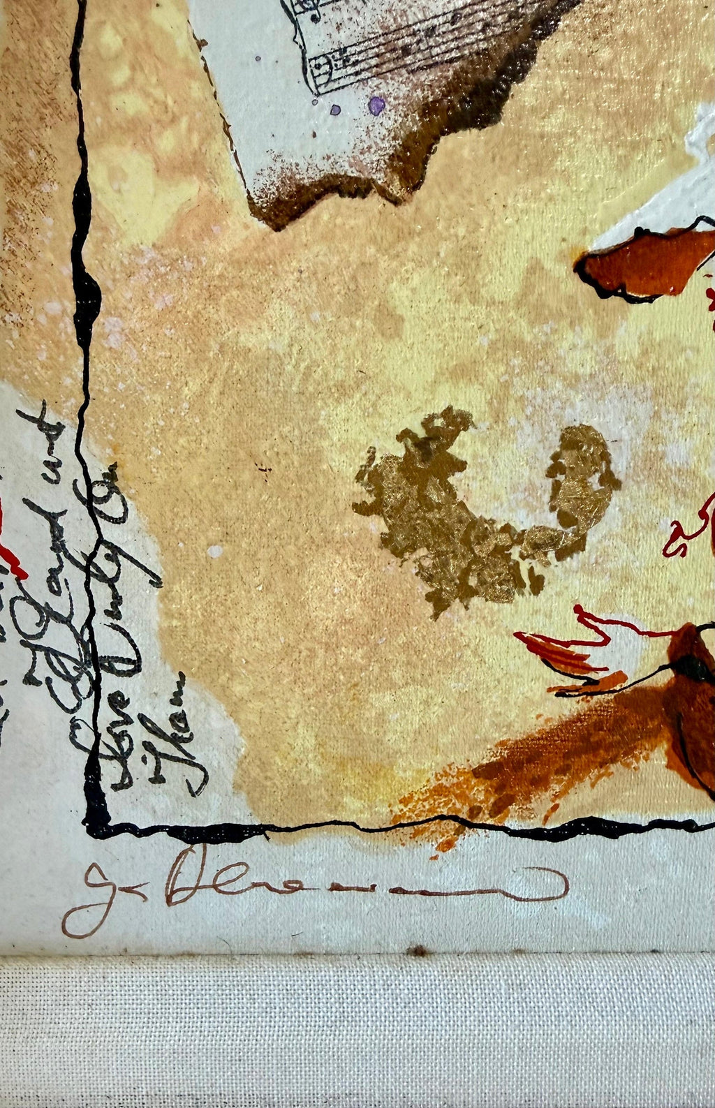 Silkscreen on Canvas Musical Belle Epoque Composition Alexander & Wissotzky