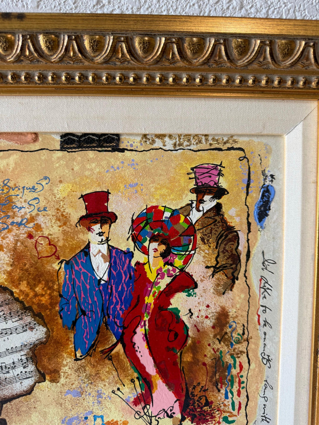 Silkscreen on Canvas Musical Belle Epoque Composition Alexander & Wissotzky