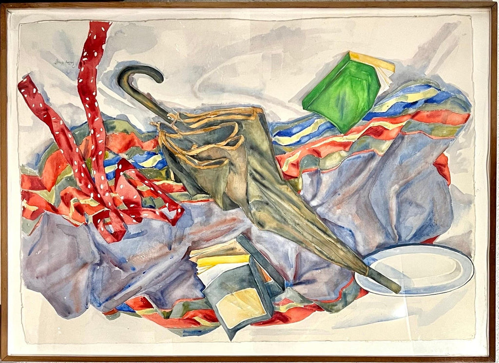 American Woman Artist Society Doyenne Polly Kraft Large Watercolor Painting