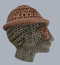 Color Terracotta Modernist Abstract Sculpture Head Russian Artist Alexander Ney
