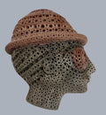 Color Terracotta Modernist Abstract Sculpture Head Russian Artist Alexander Ney