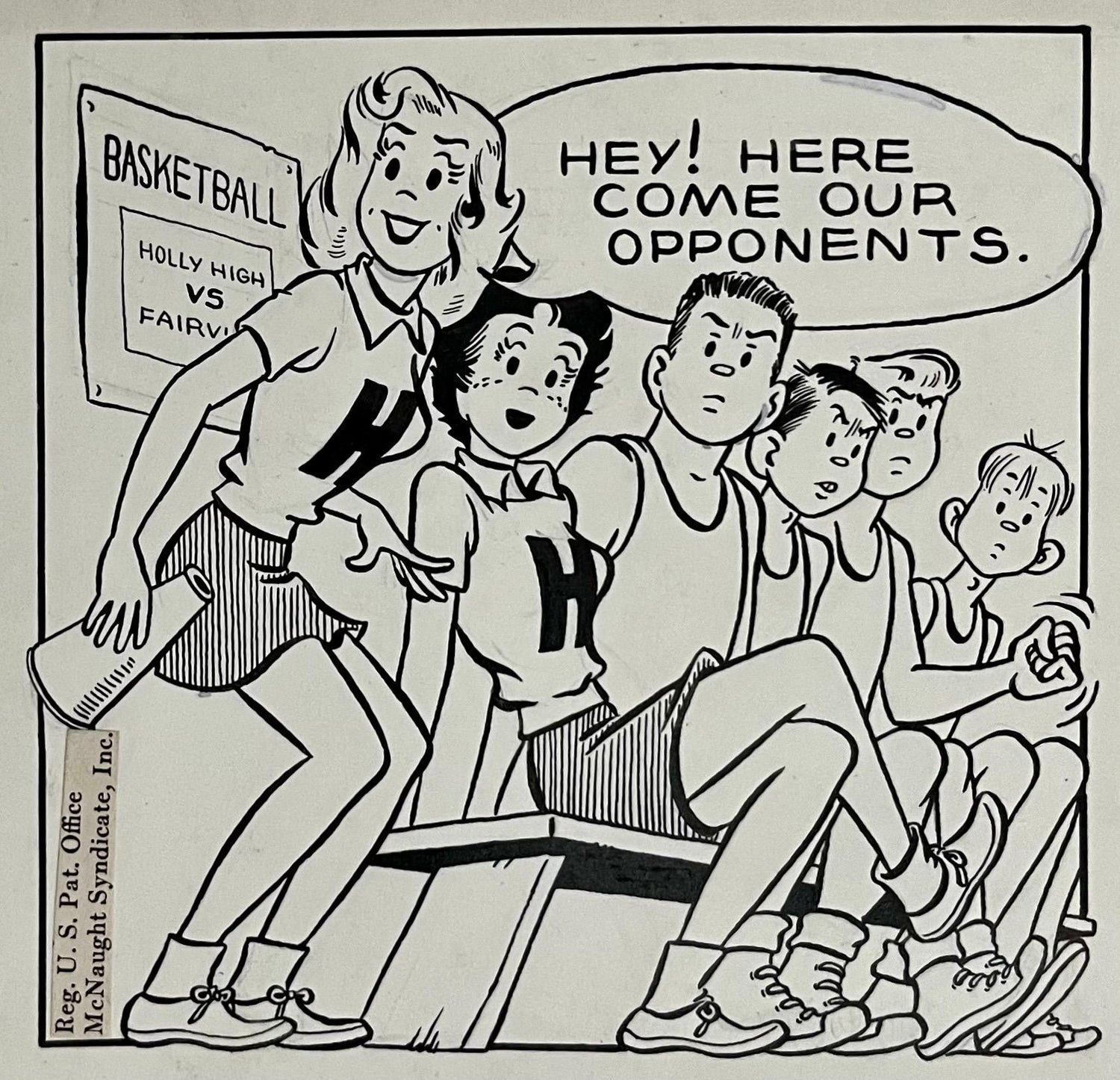 Vintage Golden Age Syndicated Ink Drawing Cartoon Strip Susie Q Smith Comic Art