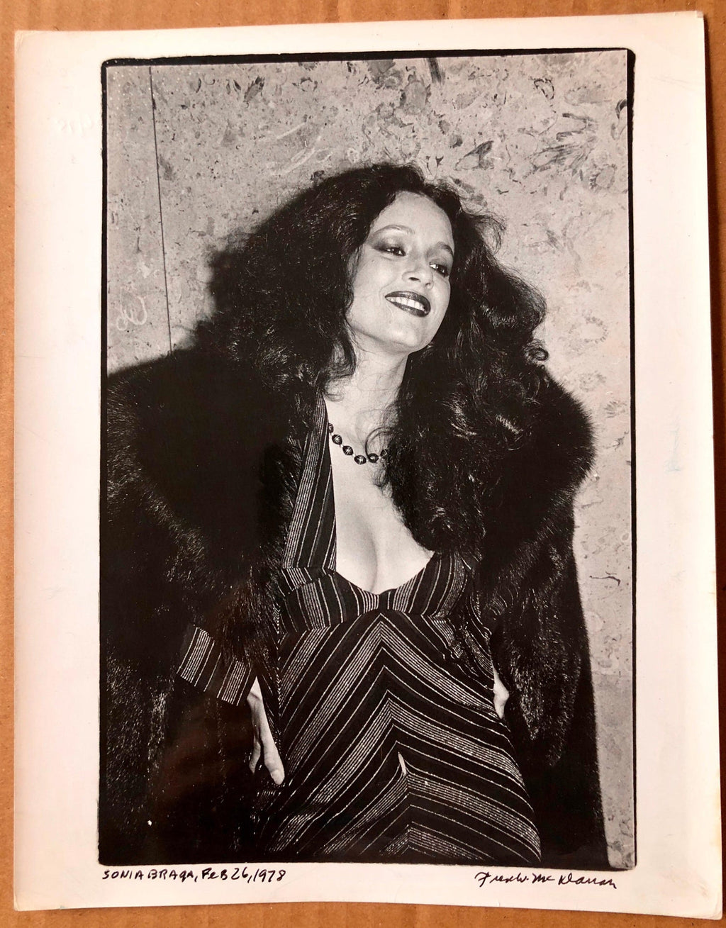 Vintage Print Silver Gelatin Signed Photograph Brazilian Actress Sonia Braga