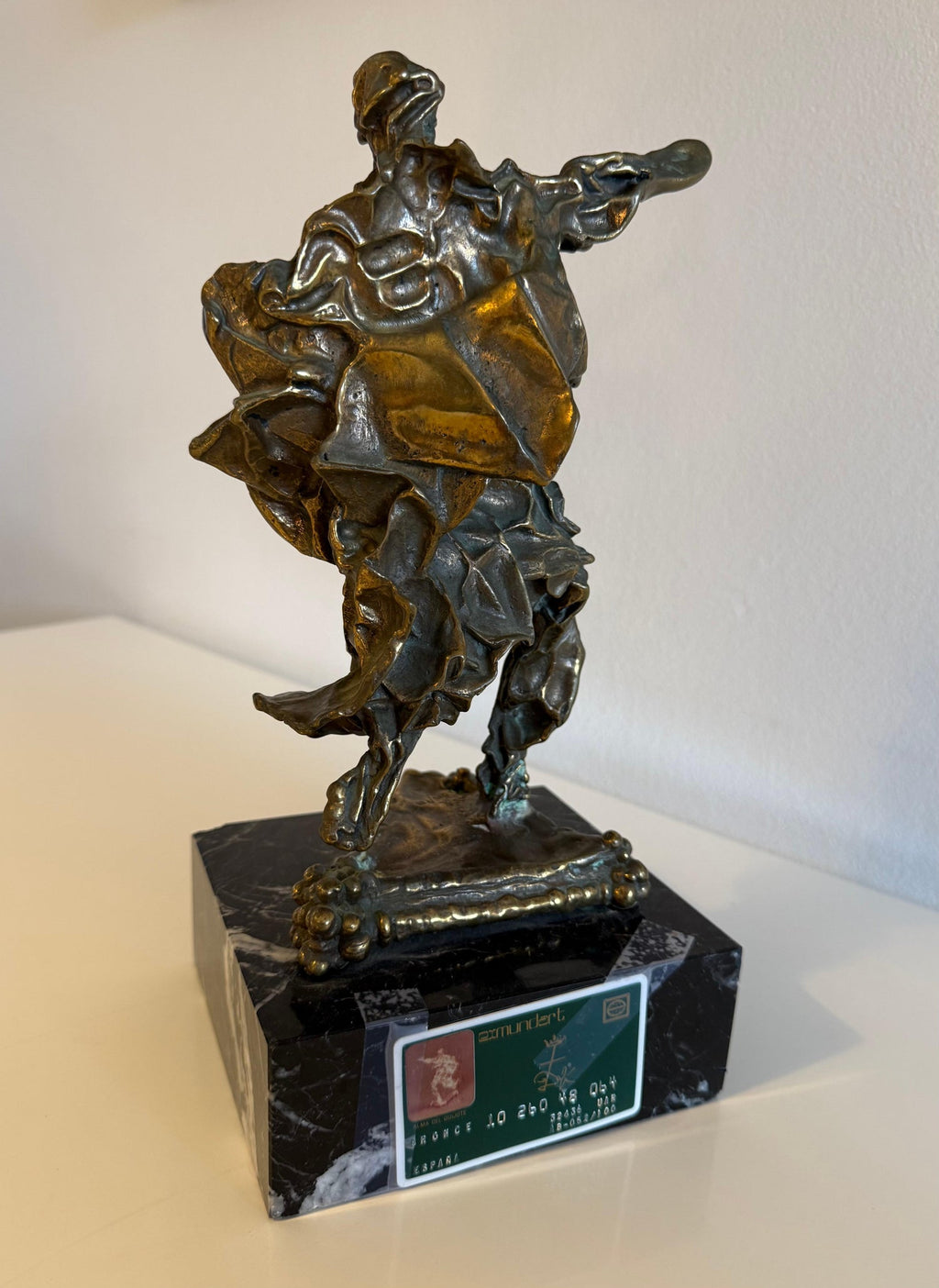 Large Original Surrealist Bronze Marble Sculpture Alma Del Quijote Salvador Dali