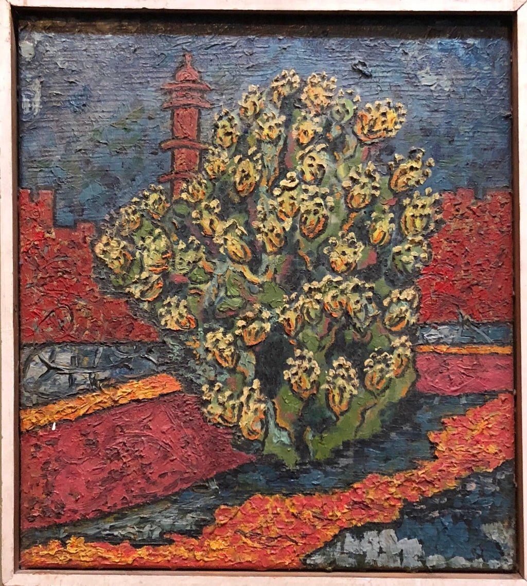 Jerusalem Tower of David, Sabra, Israeli British Modernist Impasto Oil Painting