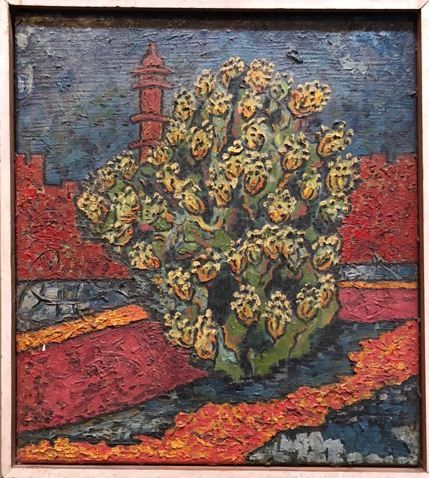 Jerusalem Tower of David, Sabra, Israeli British Modernist Impasto Oil Painting