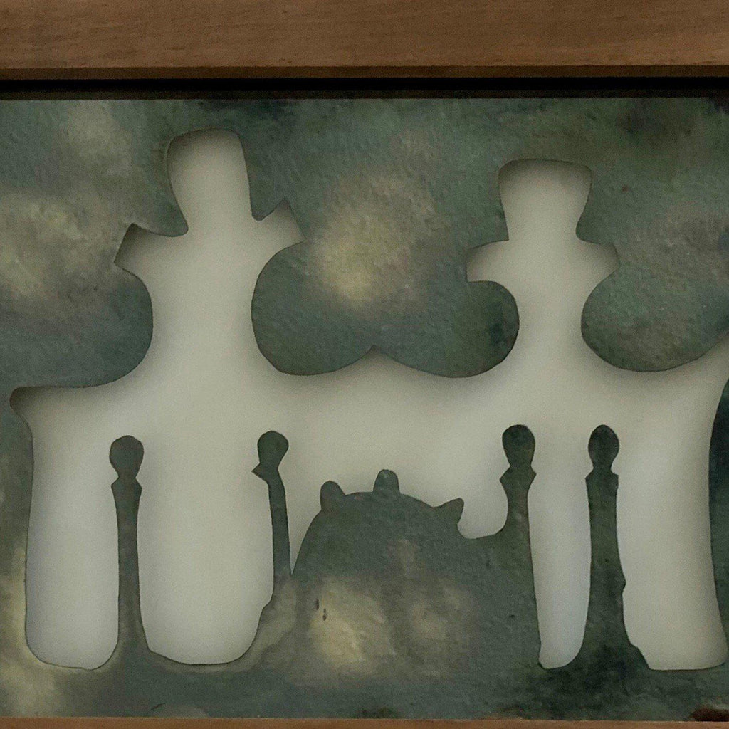 Acid etched Metallic Foil Glass Wall Sculpture Artwork Framed ed. 25 Signed
