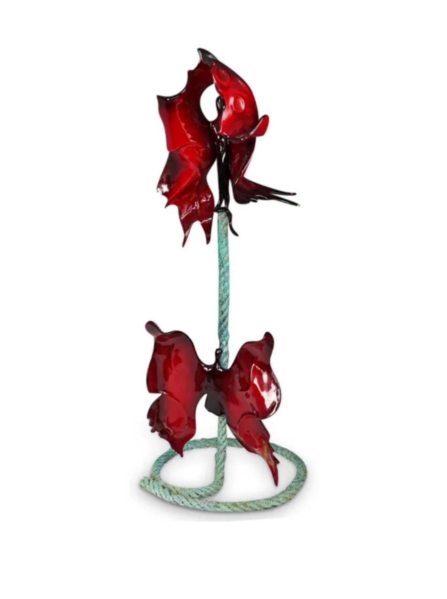 Large Abstract Angels Butterflies Israeli Contemporary Bronze Enameled Sculpture