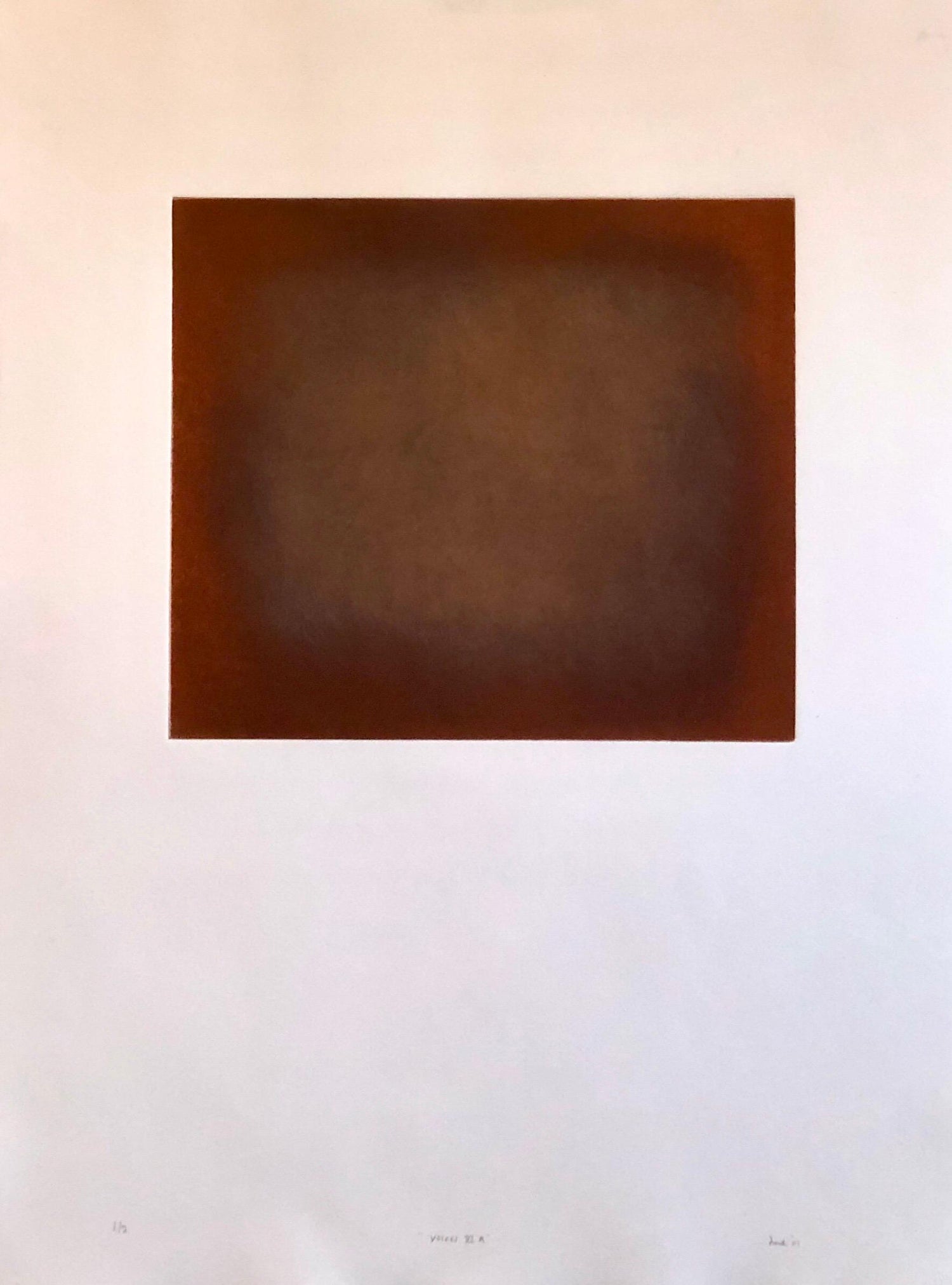 Abstract Color Field Red Purple Gradient Aquatint Etching California Minimalism