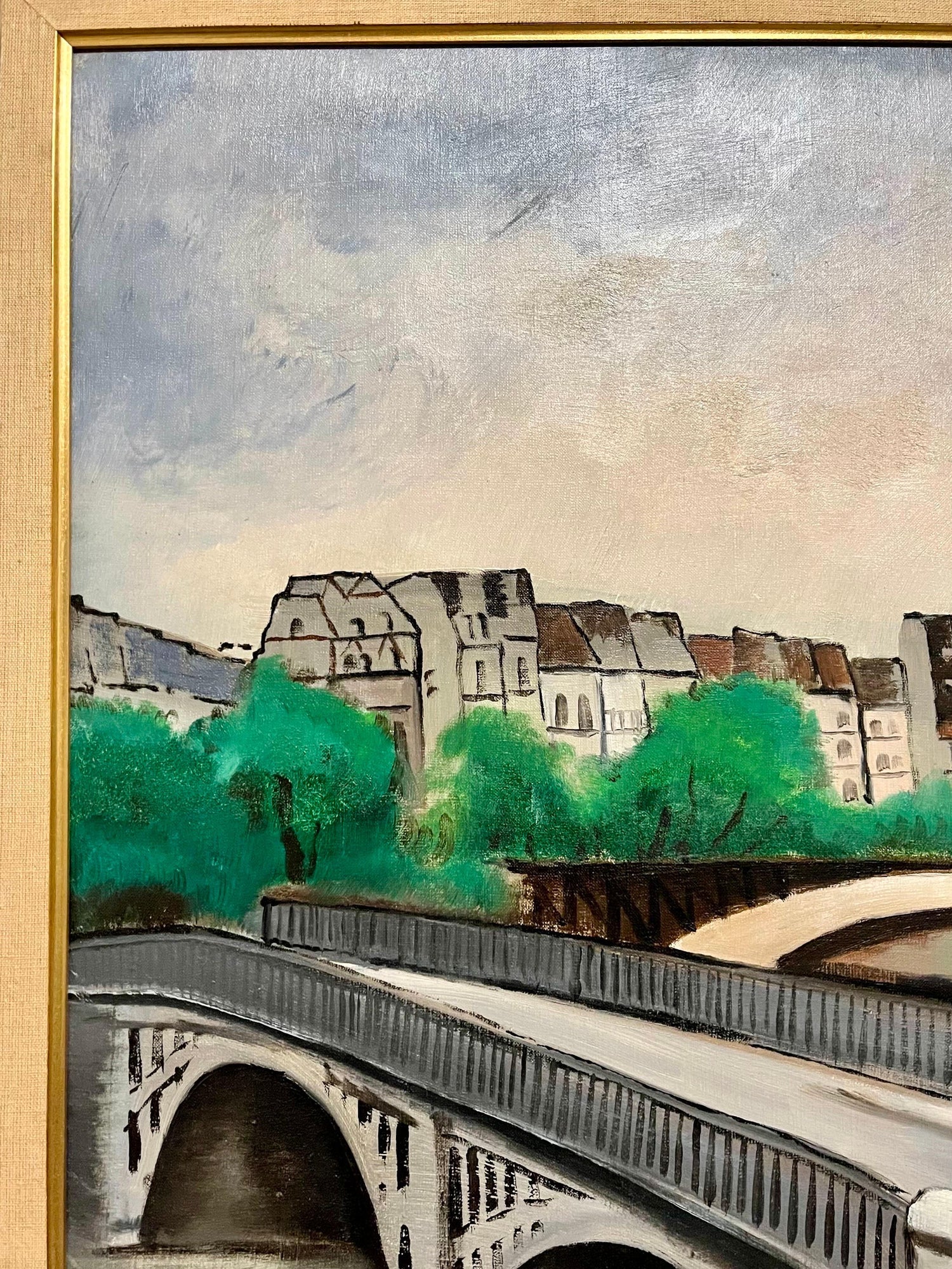 1927 Oil Painting Eiffel Tower Paris American Modernist Wpa Artist Morris Kantor