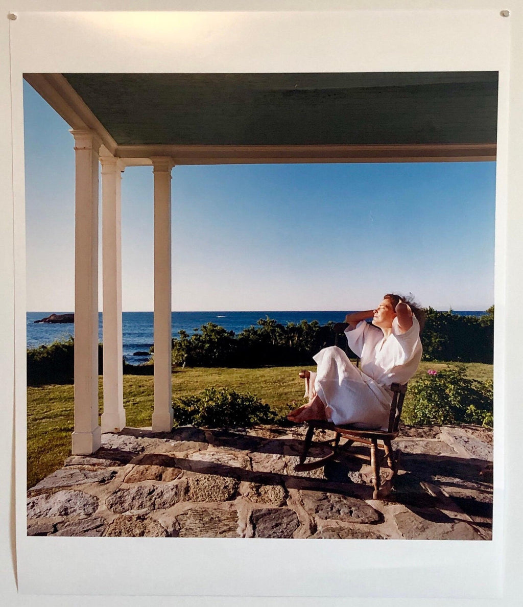 Woman in Bathrobe Large Format Flower Photo 24X20 Color Photograph Beach House