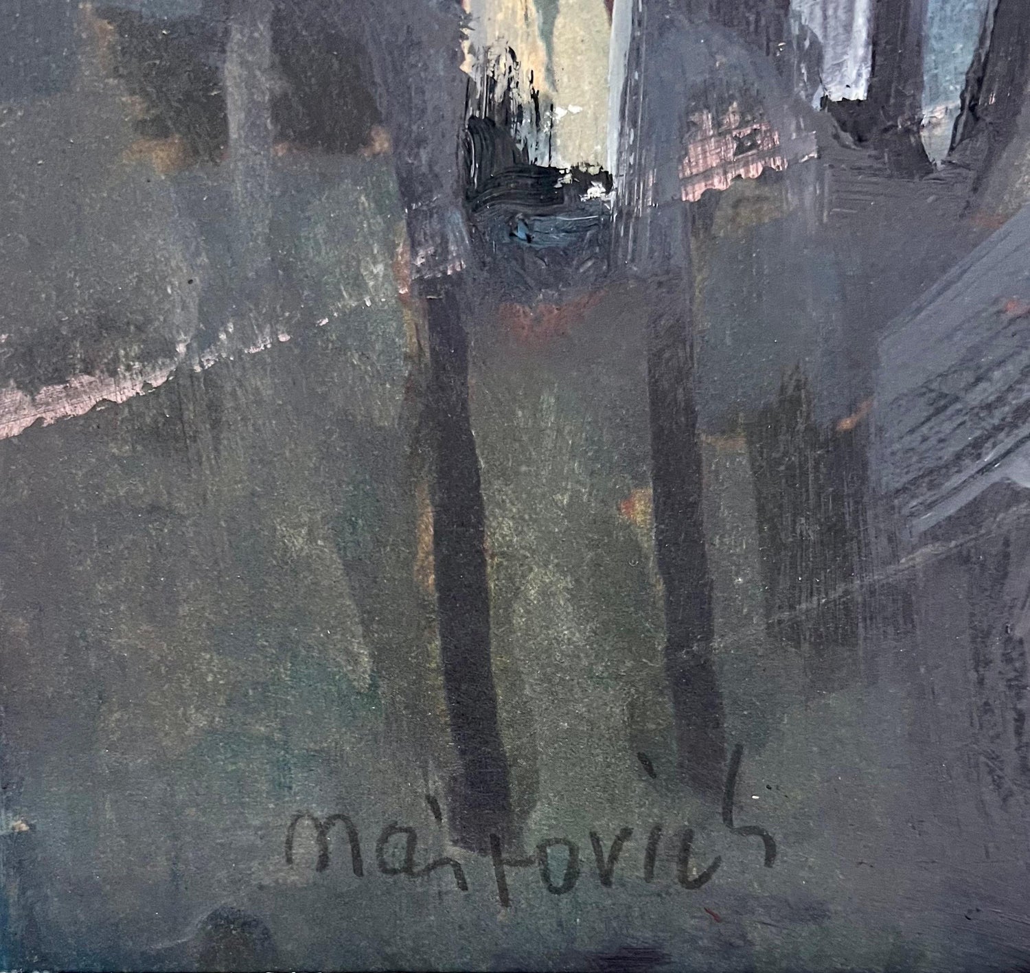 Polish Israeli Abstract Vibrant Cityscape Tel Aviv Modernist Painting Mairovich