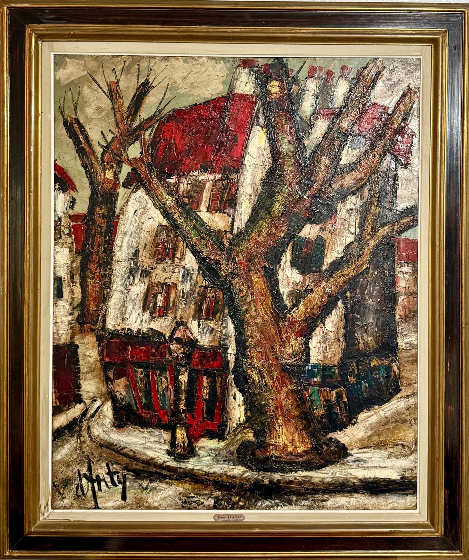 French Modernist Large Paris Street Oil Painting Expressionist Henry D'anty