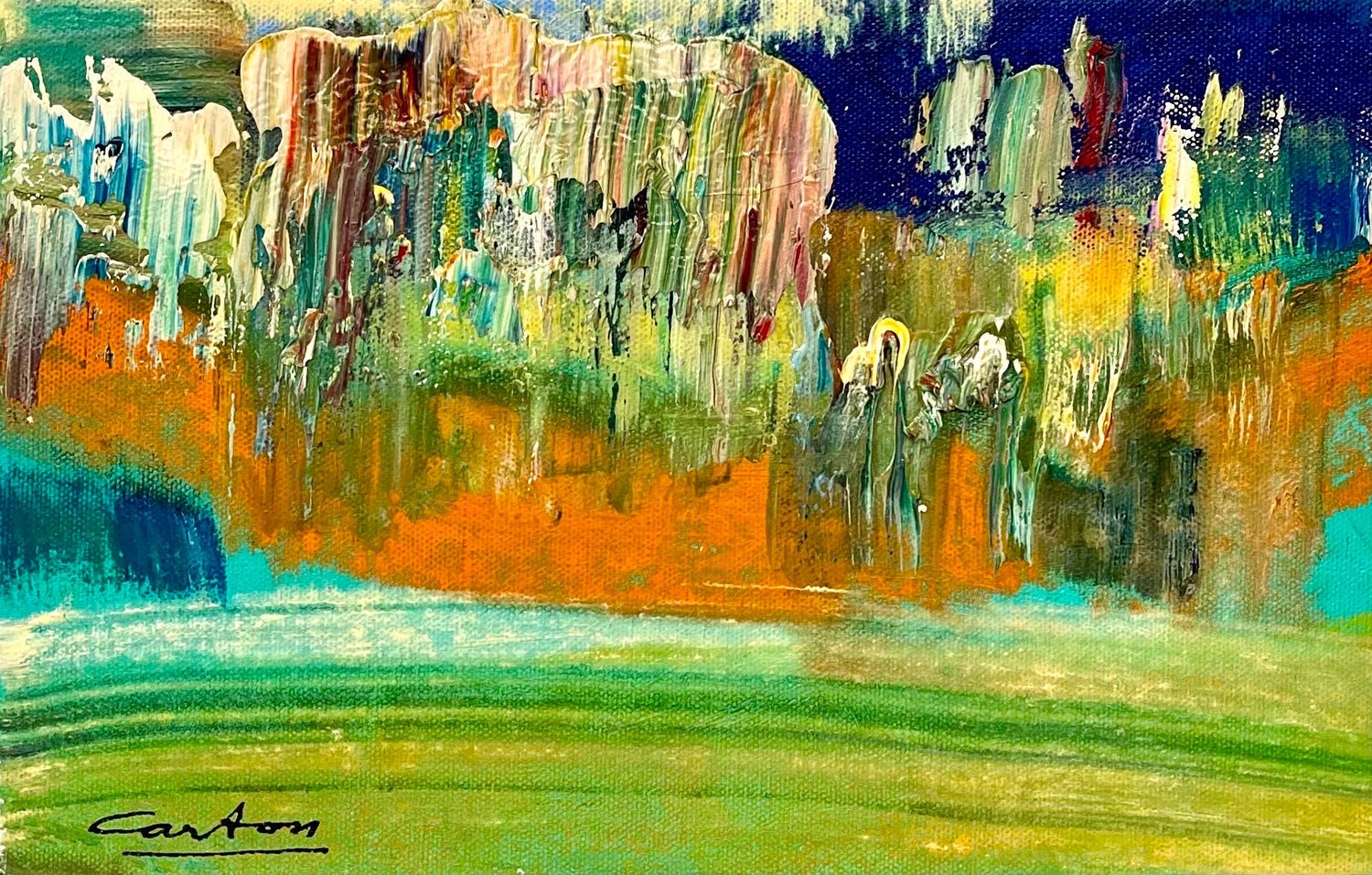 American Modernist Oil Painting Gestural Landscape WPA Artist Group of 10