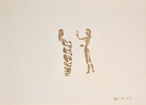 Apeles Fenosa Spanish Sculptor Mourlot Lithograph Abstract Expressionist Figures