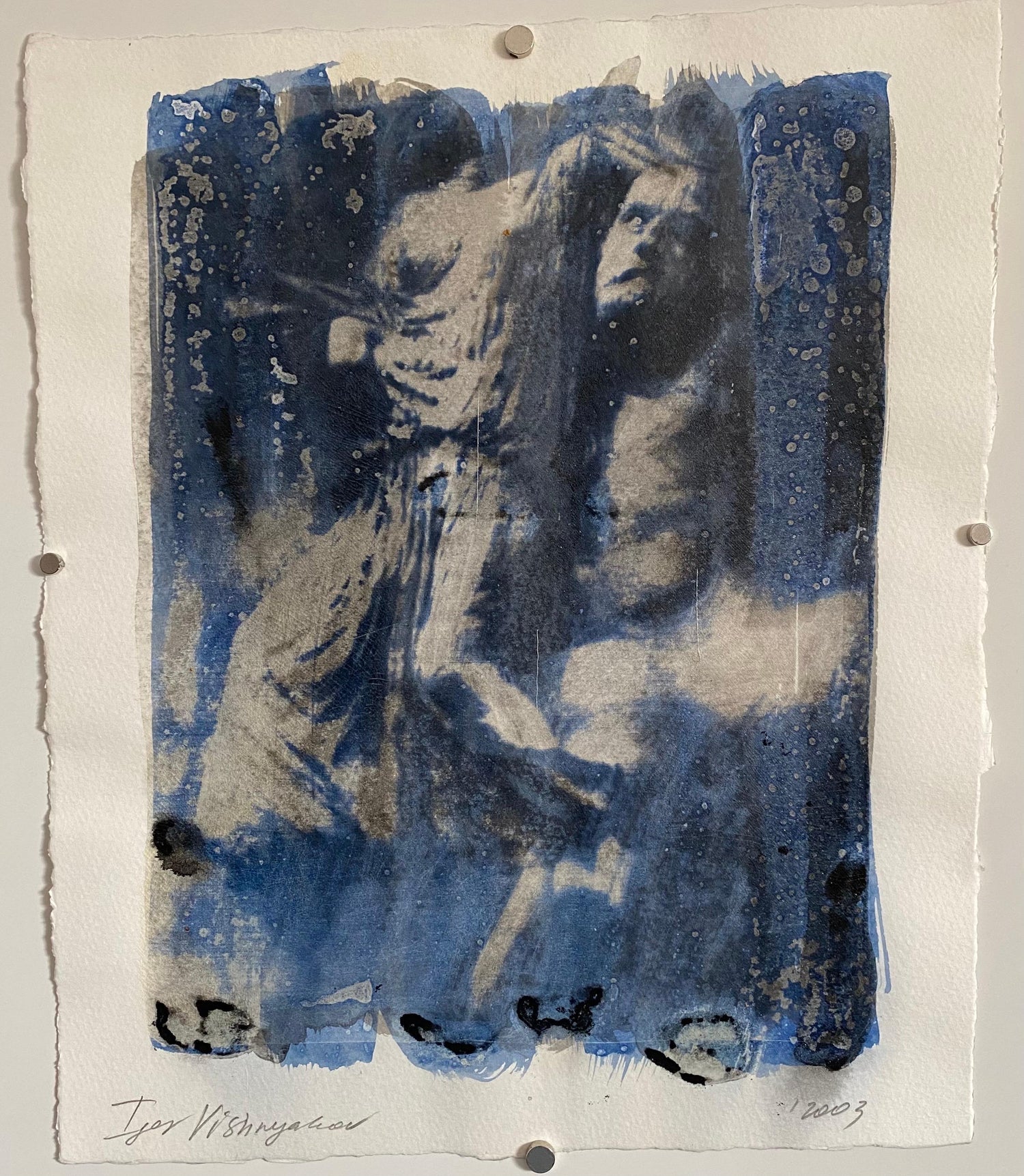 Post Soviet Russian Avant Garde Photograph Mixed Media Gum Arabic Photo Painting