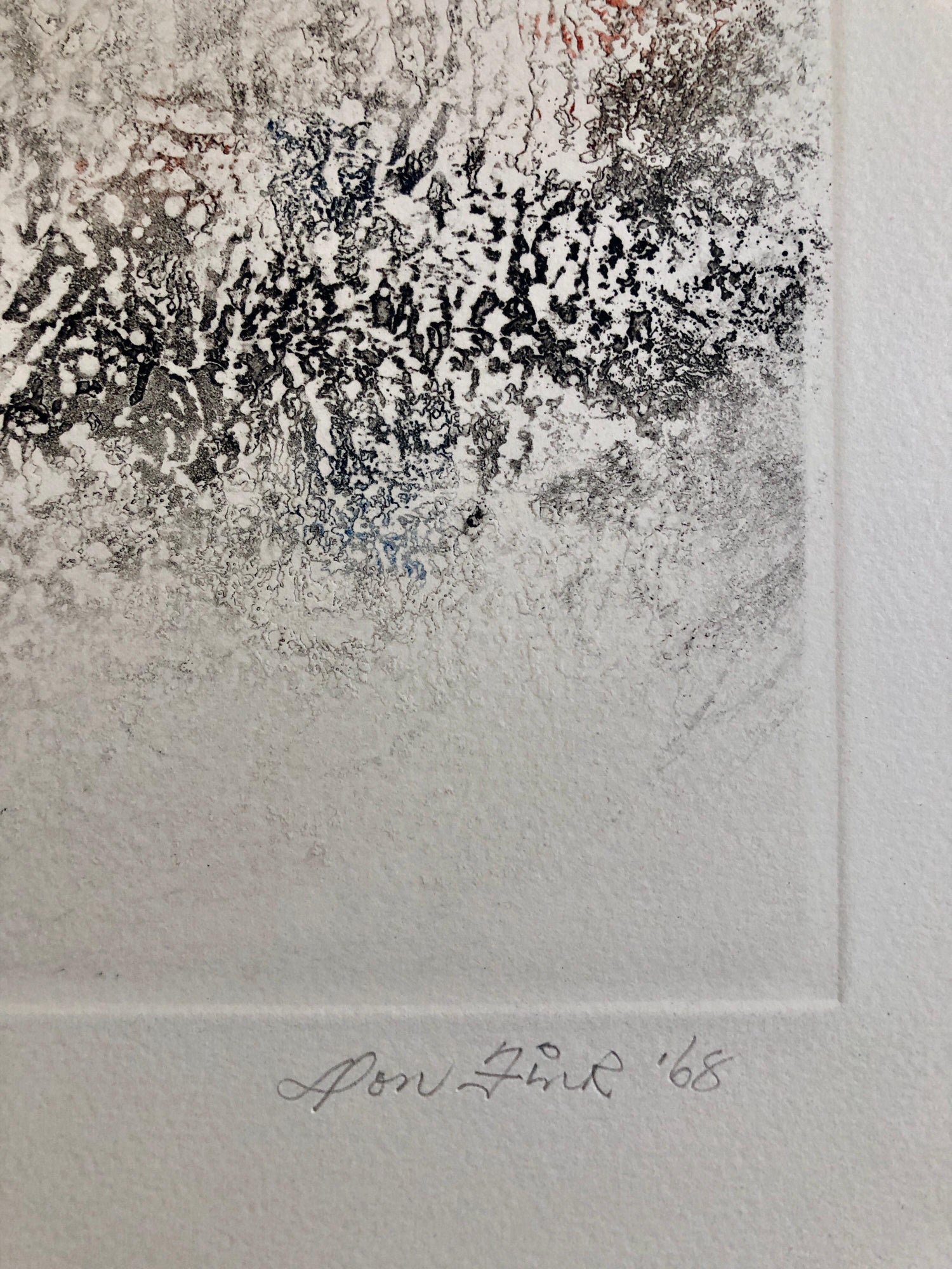 60s American Abstract Expressionist Untitled Abstract Color Composition Etching