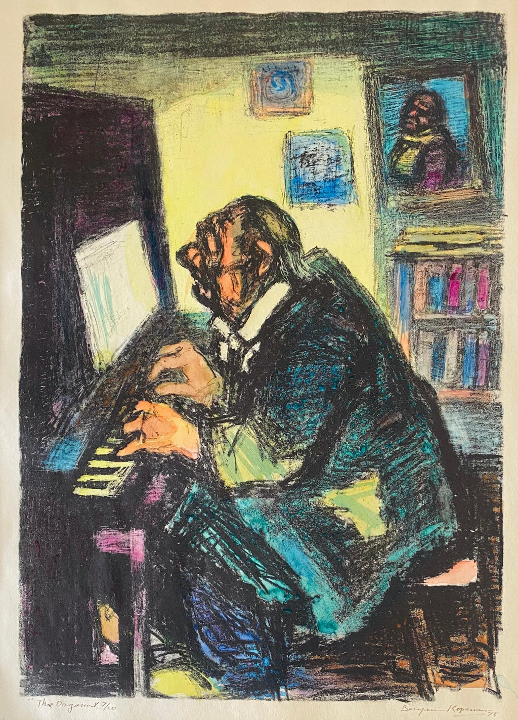 American Artist George Deem Signed Color Lithograph Titled Hands Off Mayakovsky