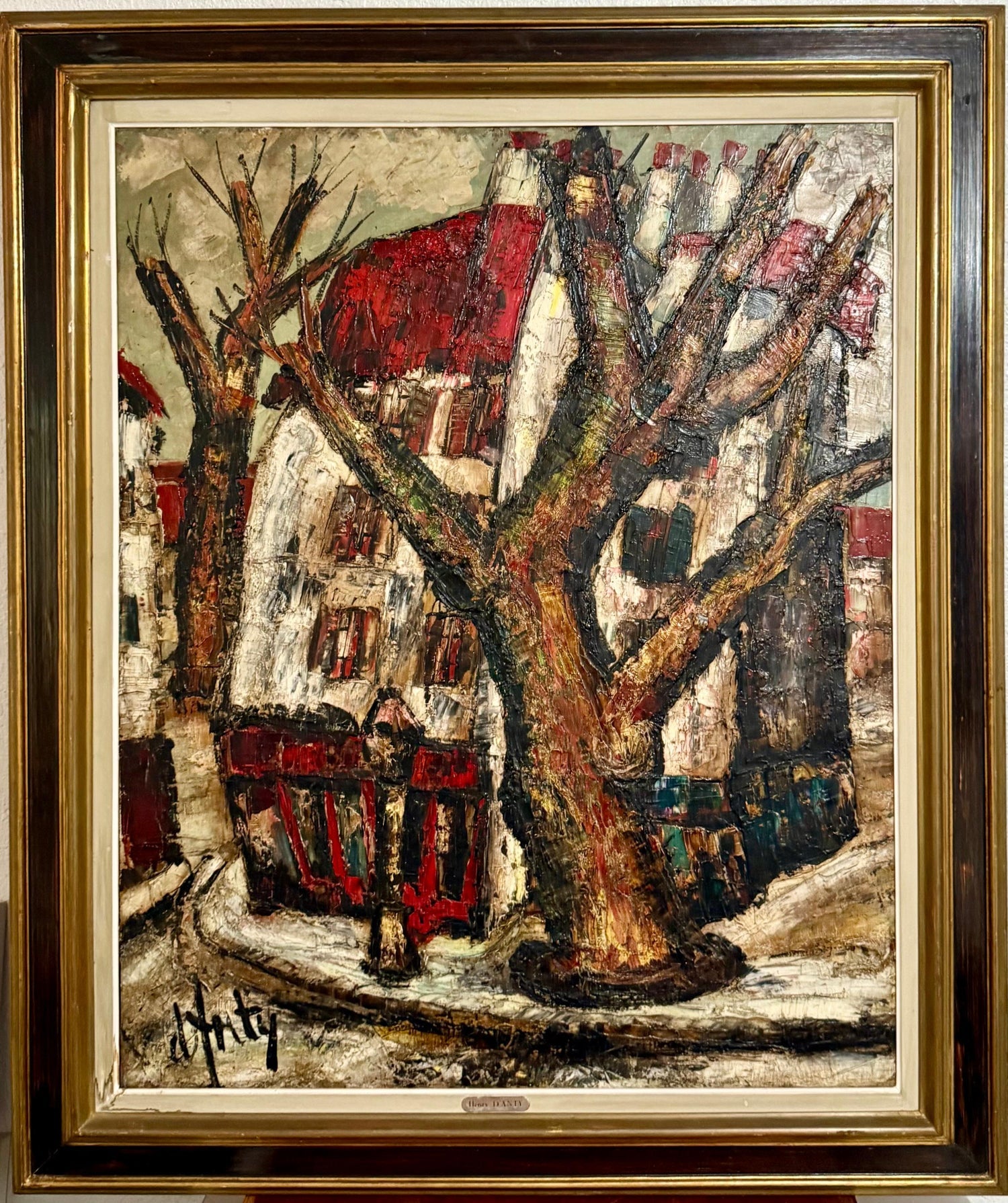 French Modernist Large Paris Street Oil Painting Expressionist Henry D'anty