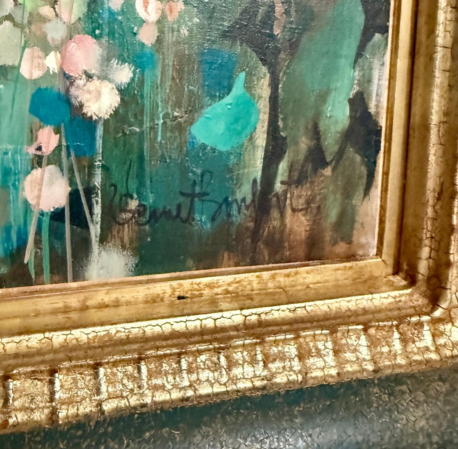 French Neo Expressionist Surreal Oil Painting Robert Vernet Bonfort  Deaf Artist