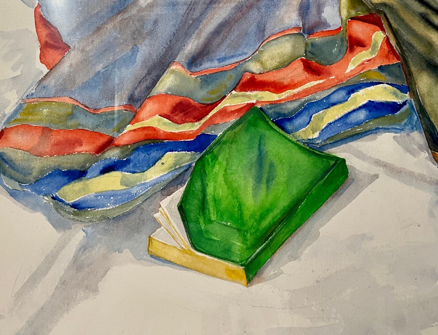 American Woman Artist Society Doyenne Polly Kraft Large Watercolor Painting