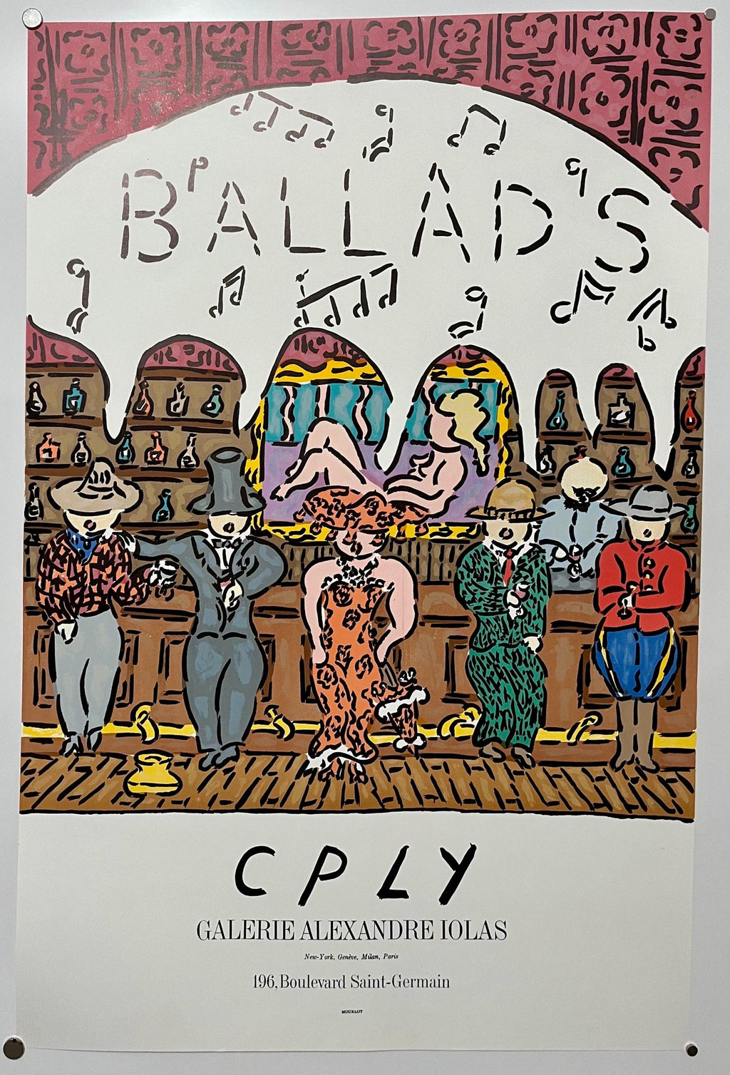 Vintage Galerie Alexandre Iolas Ballads Poster William Copley CPLY Mourlot Litho