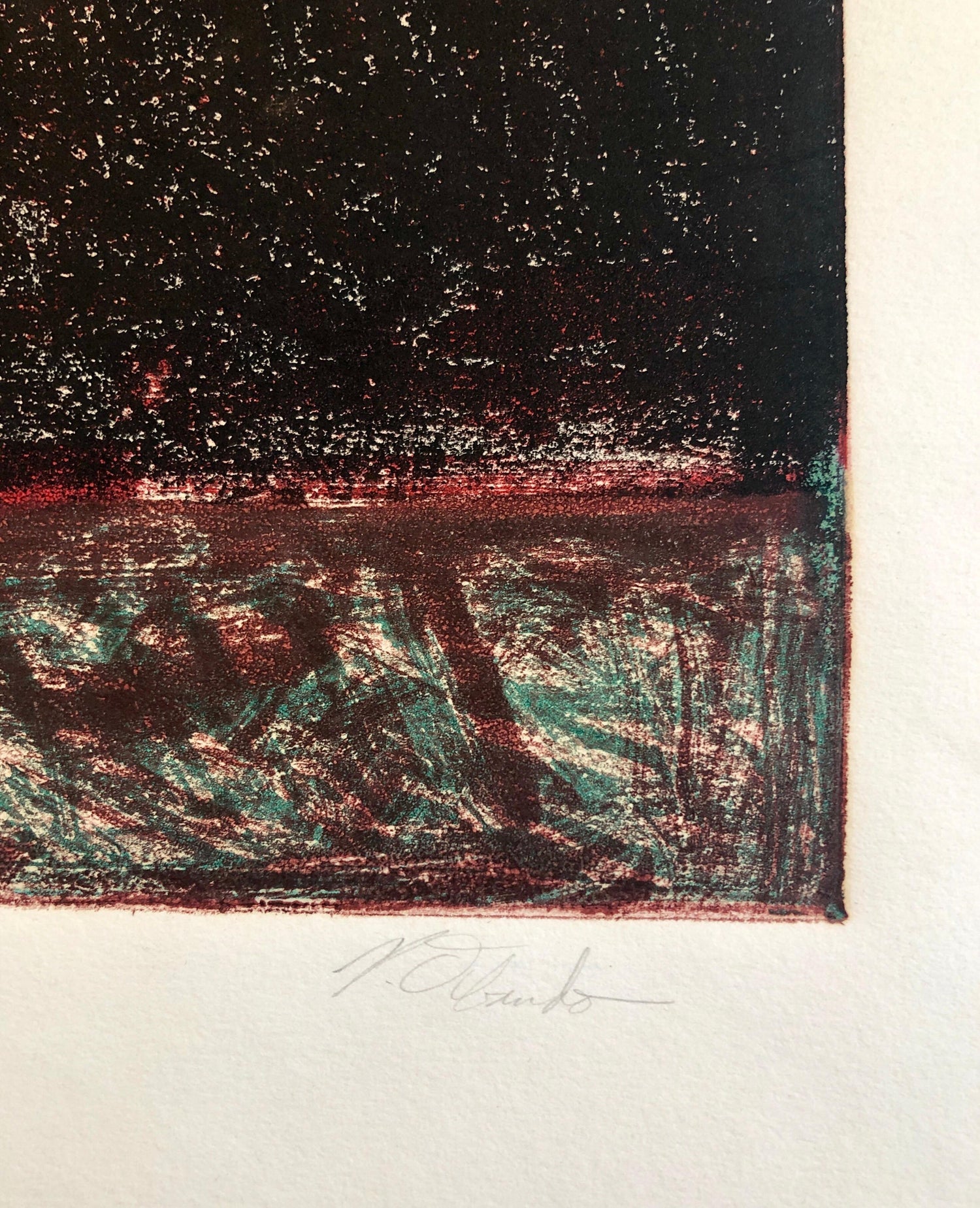 Caribbean Abstract Pattern & Decoration Monoprint Monotype Painting Print Obando