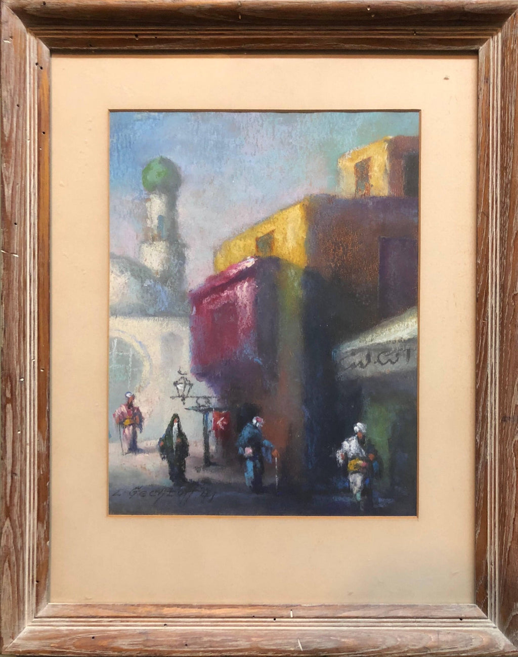Orientalist Cairo Market Street Scene, Middle Eastern Bazaar