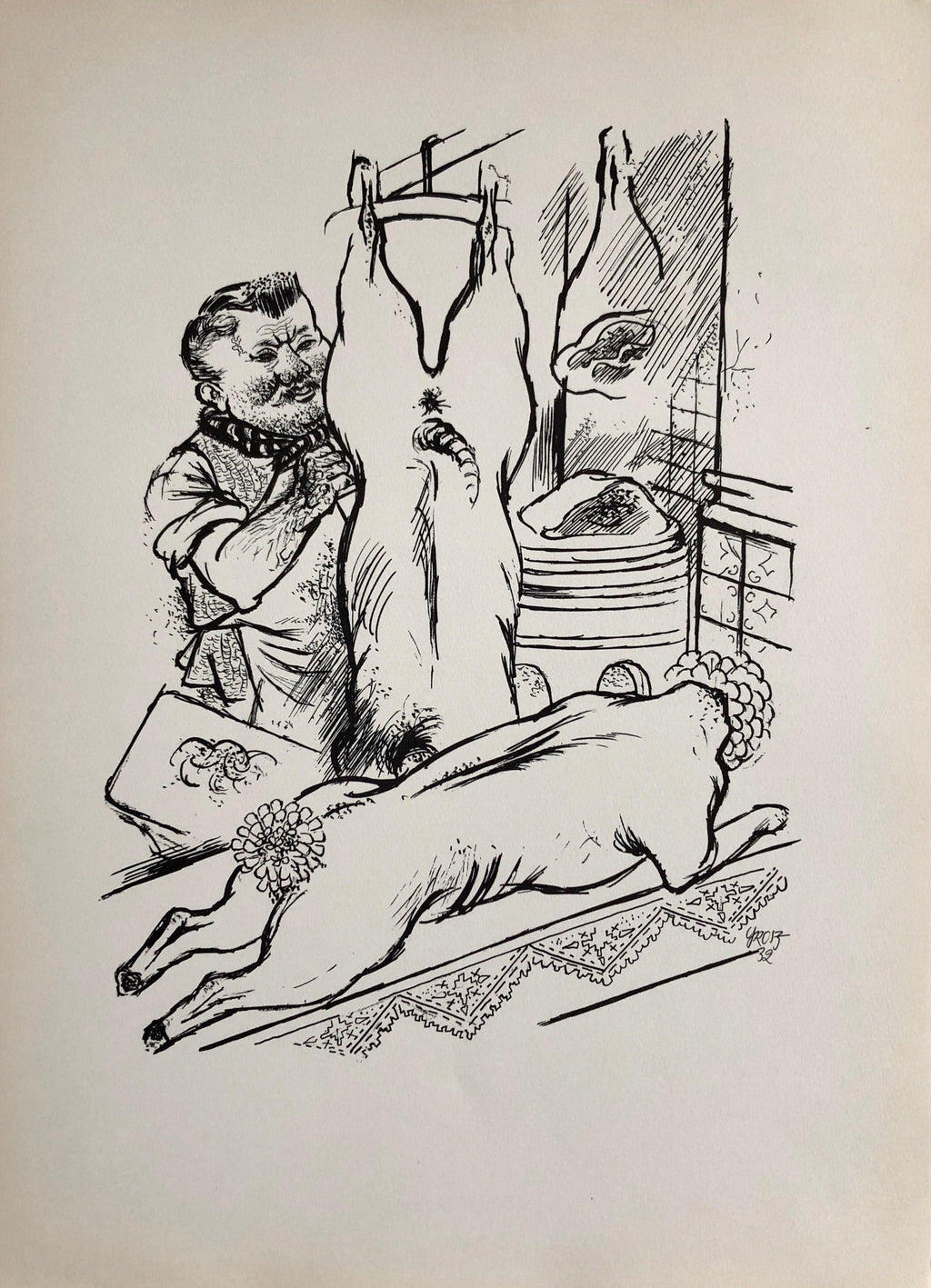 1936 Lithograph Interregnum Street Riot Protest Small Edition Weimar Germany