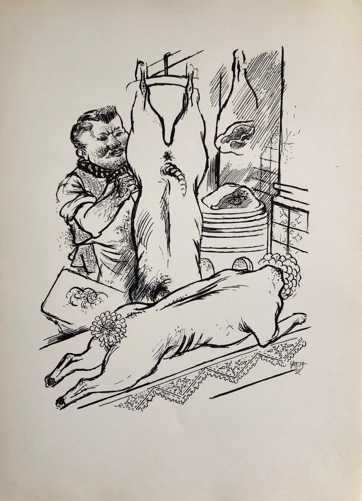 1936 Lithograph Interregnum Street Riot Protest Small Edition Weimar Germany