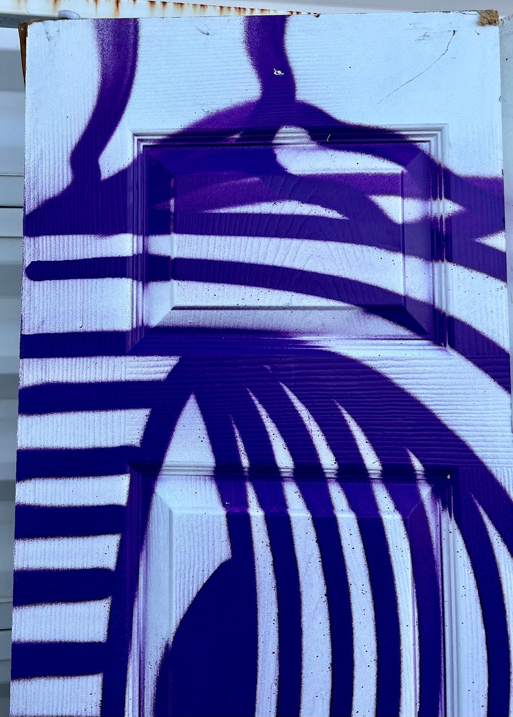 Miami Graffiti Legend Ahol Sniffs Glue Large Spray Painting on Doors Sculpture