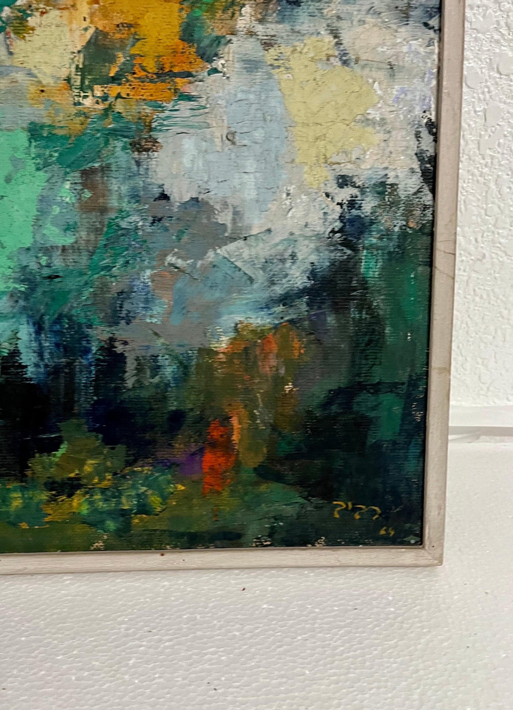 Bauhaus Moshe Raviv Moi Ver Abstract Oil Painting Lithuanian Israeli Modern